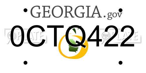 0CTQ422 Georgia License Plate