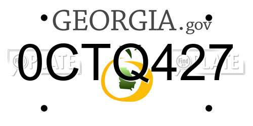 0CTQ427 Georgia License Plate