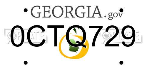 0CTQ729 Georgia License Plate