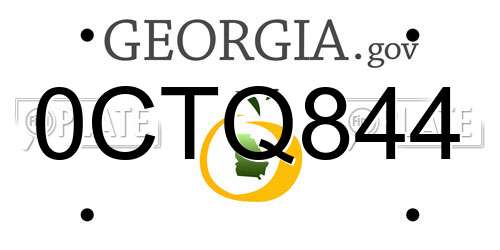 0CTQ844 Georgia License Plate