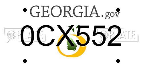0CX552 Georgia License Plate