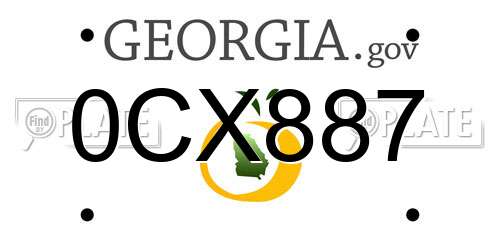 0CX887 Georgia License Plate
