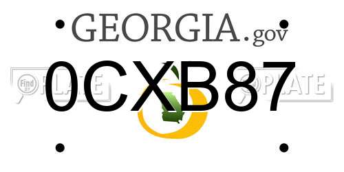 0CXB87 Georgia License Plate