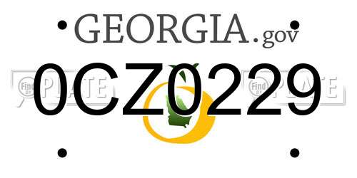 0CZ0229 Georgia License Plate