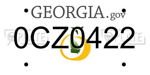 0CZ0422 Georgia License Plate