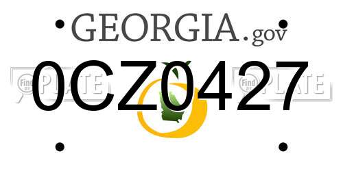 0CZ0427 Georgia License Plate