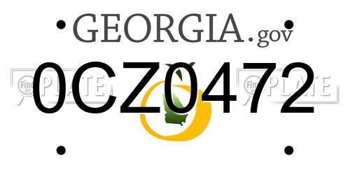 0CZ0472 Georgia License Plate