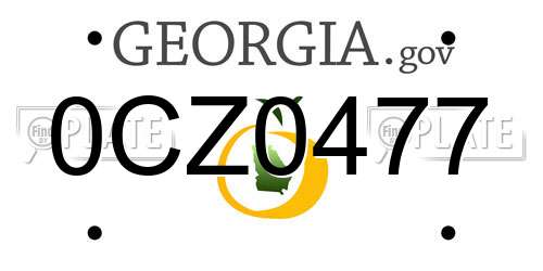 0CZ0477 Georgia License Plate