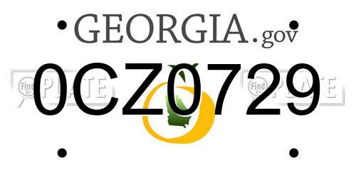 0CZ0729 Georgia License Plate