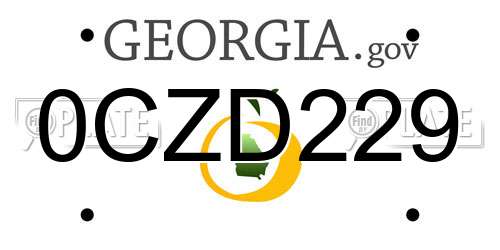 0CZD229 Georgia License Plate