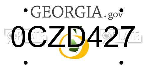0CZD427 Georgia License Plate
