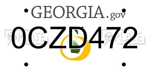 0CZD472 Georgia License Plate