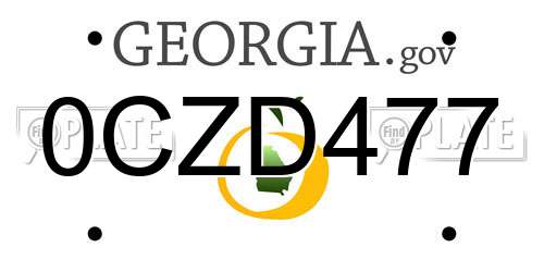 0CZD477 Georgia License Plate