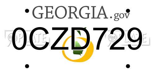 0CZD729 Georgia License Plate