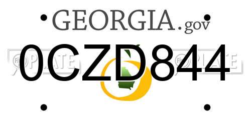 0CZD844 Georgia License Plate