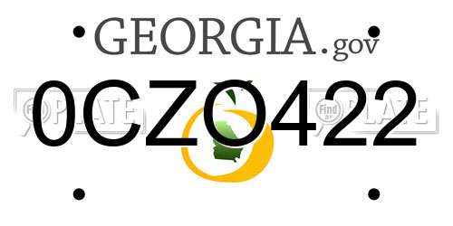 0CZO422 Georgia License Plate