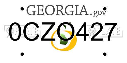 0CZO427 Georgia License Plate