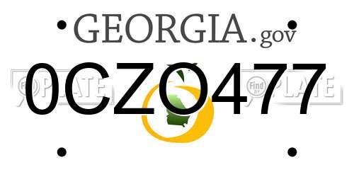 0CZO477 Georgia License Plate