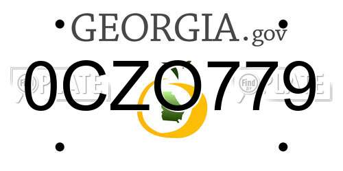 0CZO779 Georgia License Plate