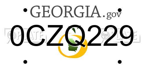 0CZQ229 Georgia License Plate