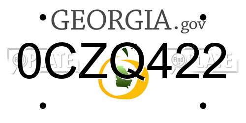 0CZQ422 Georgia License Plate