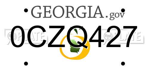 0CZQ427 Georgia License Plate
