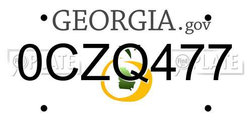 0CZQ477 Georgia License Plate