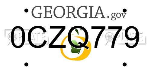 0CZQ779 Georgia License Plate