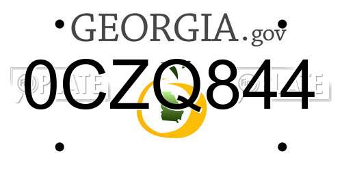 0CZQ844 Georgia License Plate