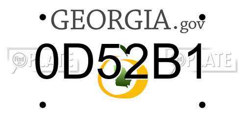 0D52B1 Georgia License Plate