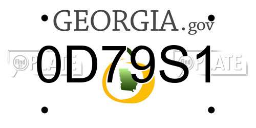 0D79S1 Georgia License Plate