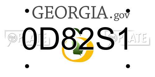0D82S1 Georgia License Plate
