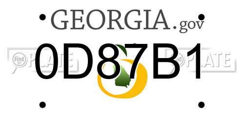 0D87B1 Georgia License Plate