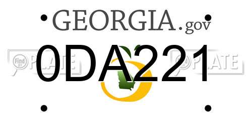 0DA221 Georgia License Plate