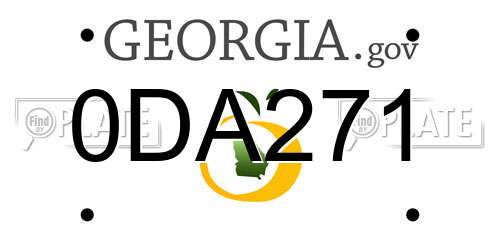 0DA271 Georgia License Plate