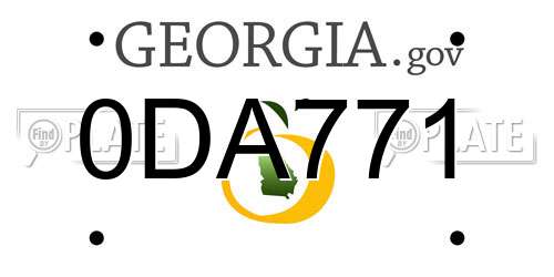 0DA771 Georgia License Plate