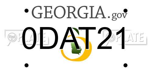 0DAT21 Georgia License Plate