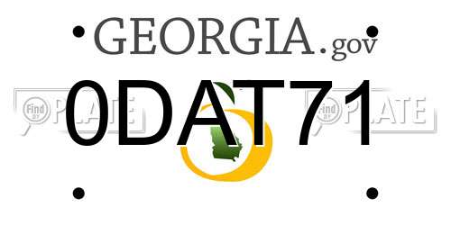 0DAT71 Georgia License Plate