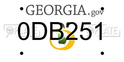 0DB251 Georgia License Plate