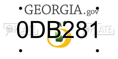 0DB281 Georgia License Plate
