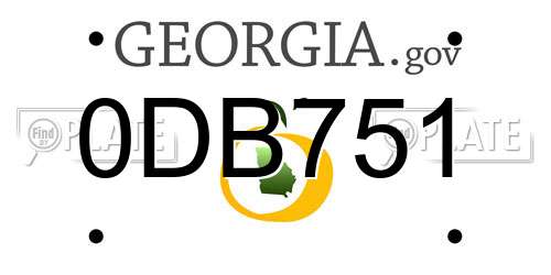0DB751 Georgia License Plate