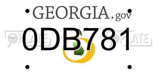 0DB781 Georgia License Plate