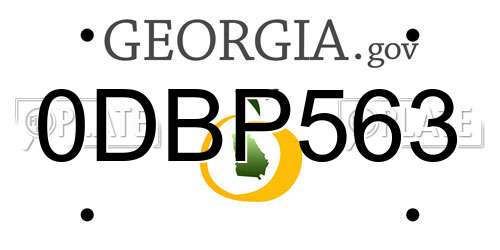 0DBP563 Georgia License Plate