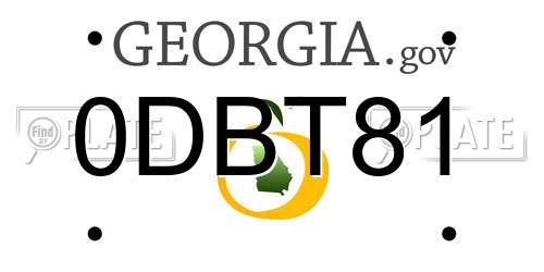0DBT81 Georgia License Plate
