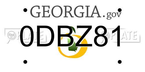 0DBZ81 Georgia License Plate