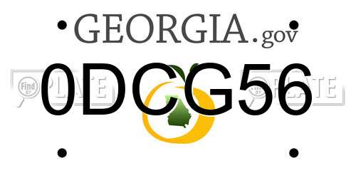 0DCG56 Georgia License Plate