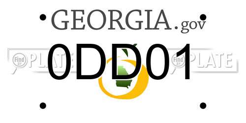 0DD01 Georgia License Plate