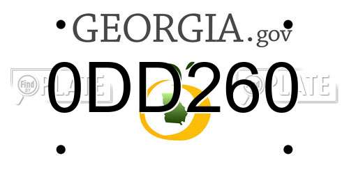 0DD260 Georgia License Plate