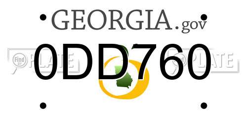 0DD760 Georgia License Plate