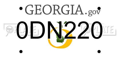 0DN220 Georgia License Plate
